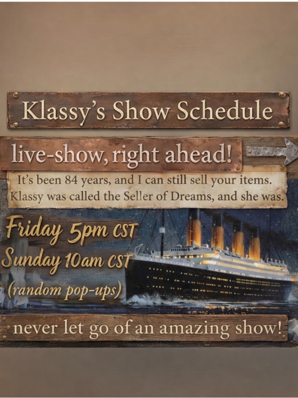 Like the flyer to the right and never let go of that like! 🚢 ➡️